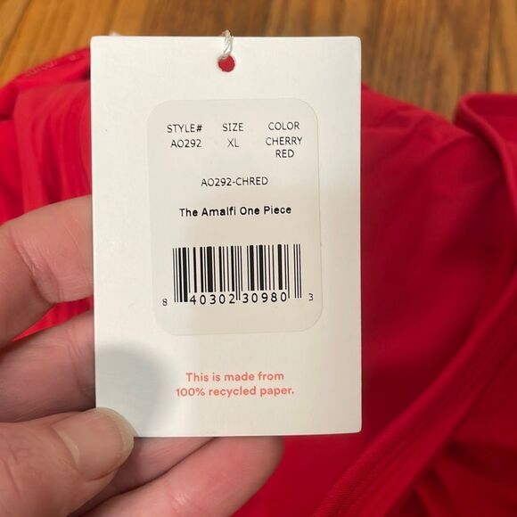 Andie The Amalfi One Piece Swimsuit Red Cherry size XL NWT - Picture 5 of 7